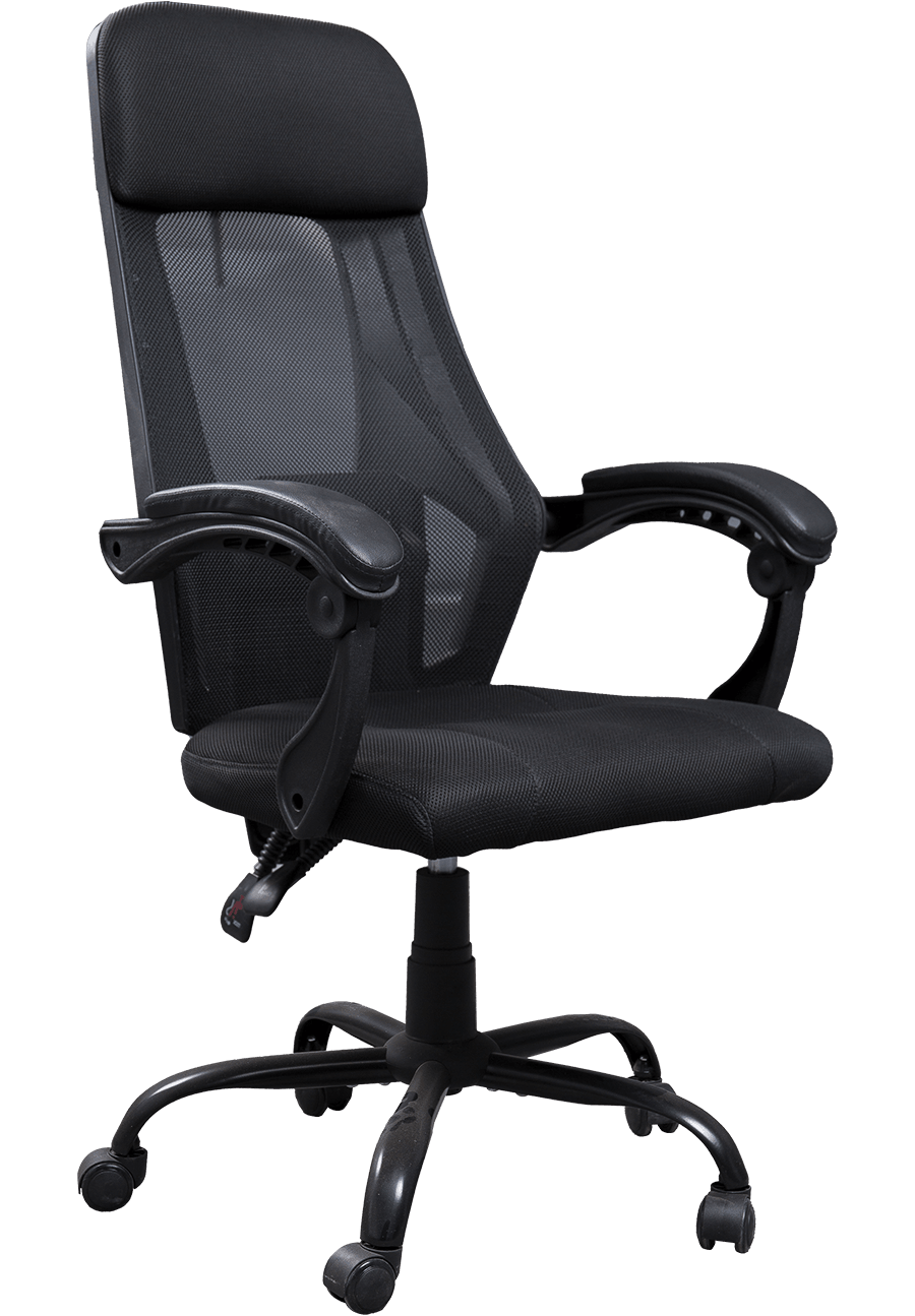 360 Grad drehbarer, verstellbarer Netz-Bürostuhl mit hoher Rückenlehne, ergonomischer Stoff-Arbeitsstuhl details
