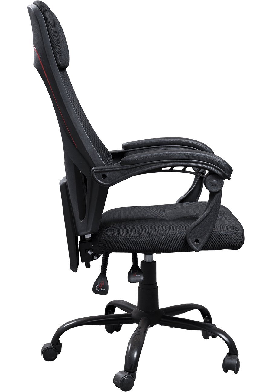 360 Grad drehbarer, verstellbarer Netz-Bürostuhl mit hoher Rückenlehne, ergonomischer Stoff-Arbeitsstuhl details